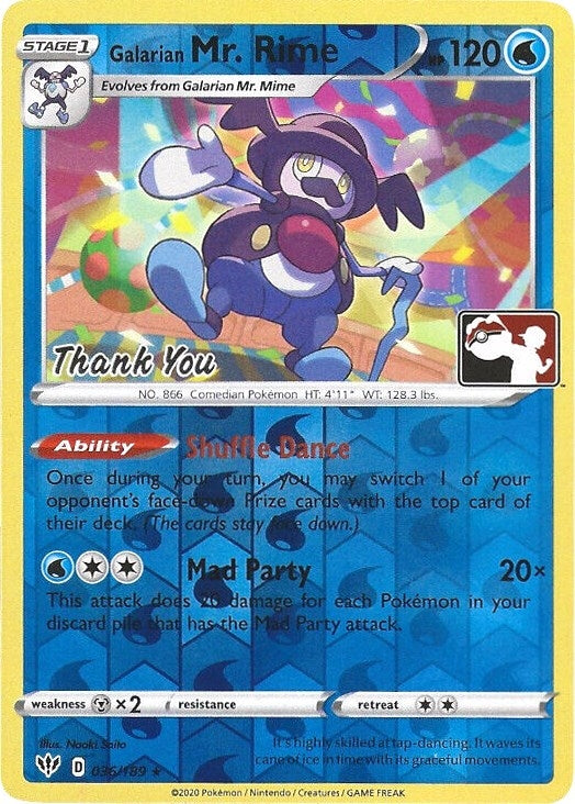 Image for Galarian Mr. Rime - 036/189 (Pokemon League) [Thank You] (036/189) - Pokemon