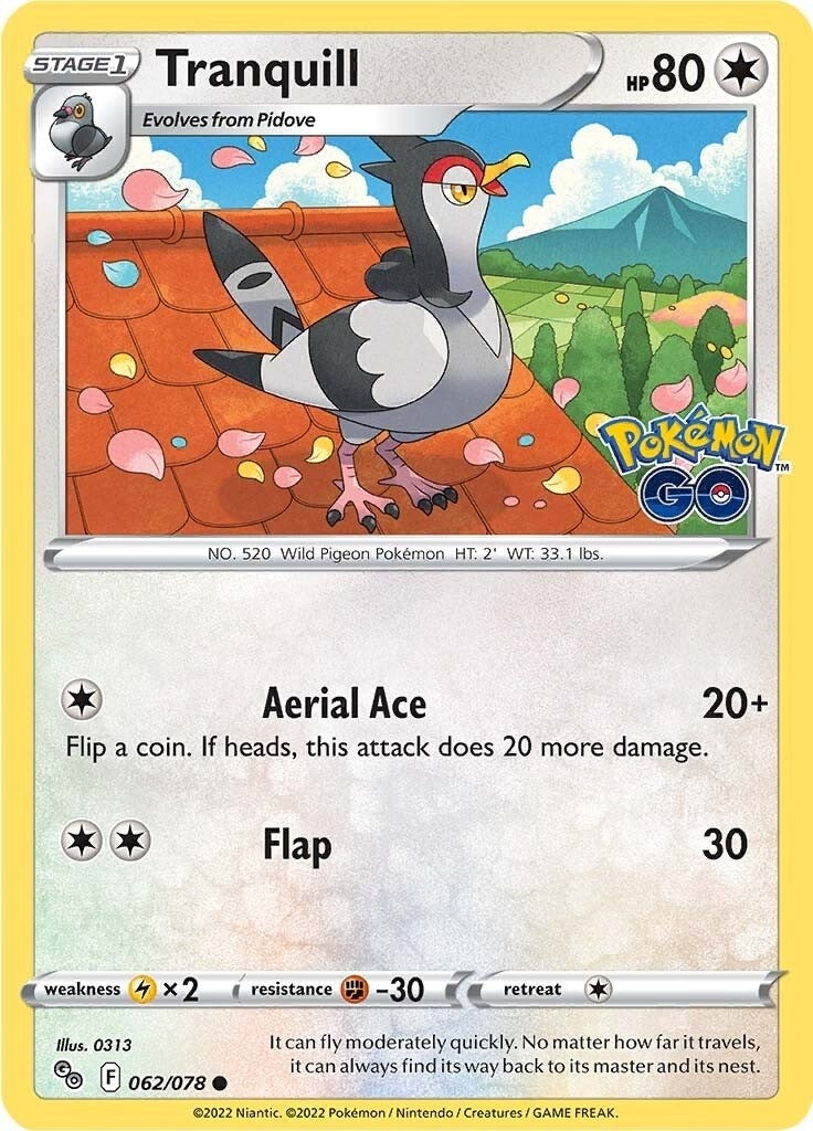 Image for Tranquill (062/078) - Pokemon