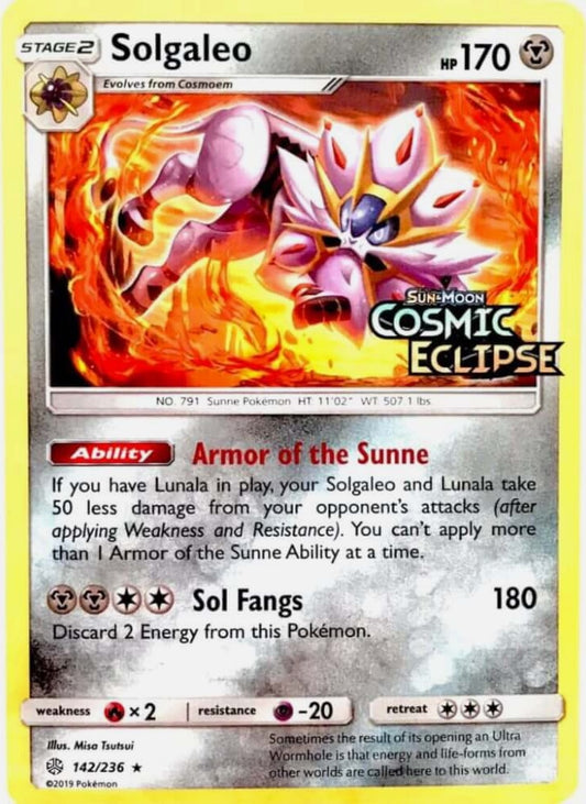 Image for Solgaleo - 142/236 (Cosmic Eclipse Stamped) (142/236) - Pokemon