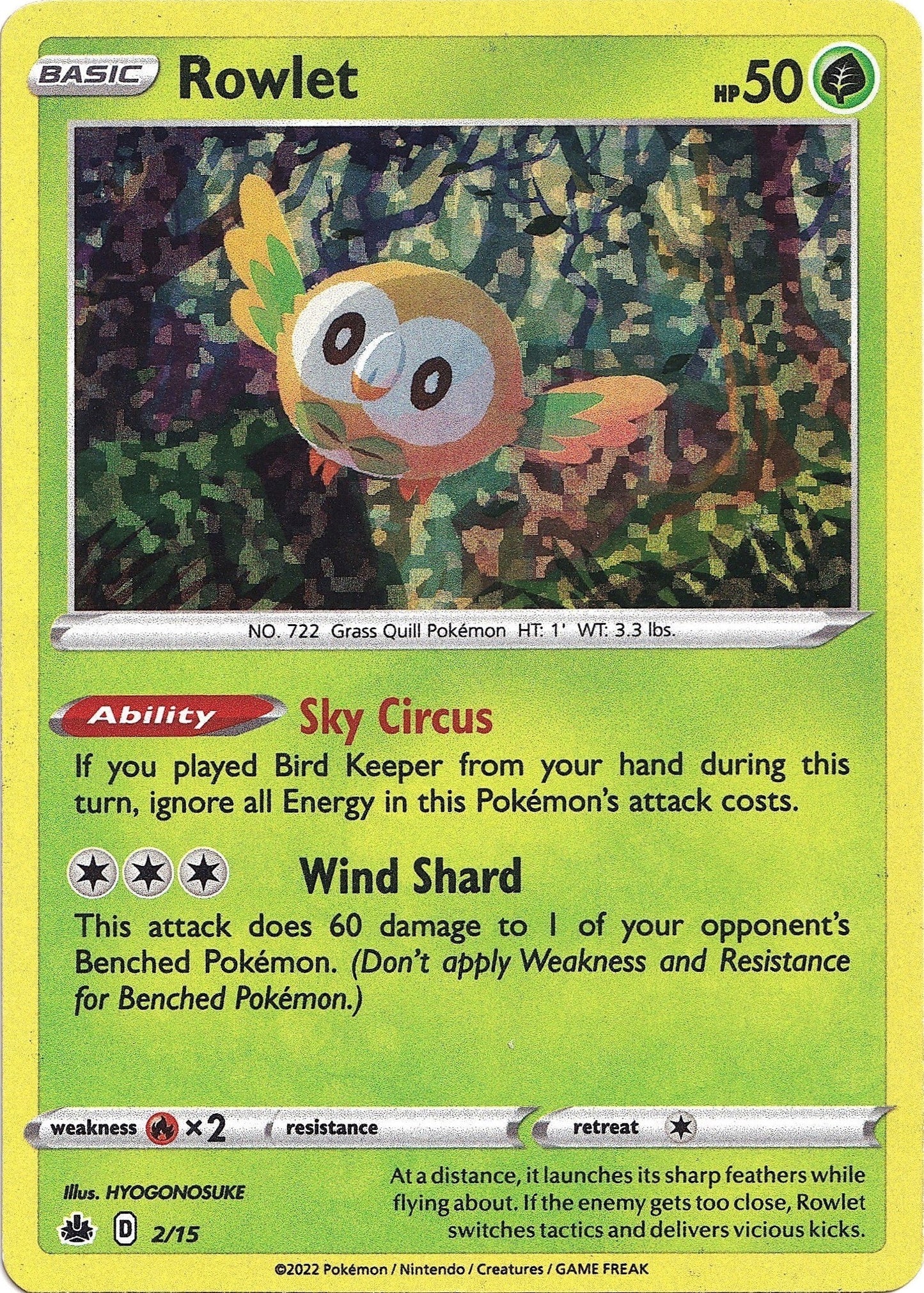 Image for Rowlet (002/015) - Pokemon