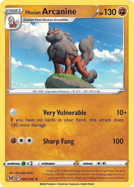 Image for Hisuian Arcanine (084/196) - Pokemon