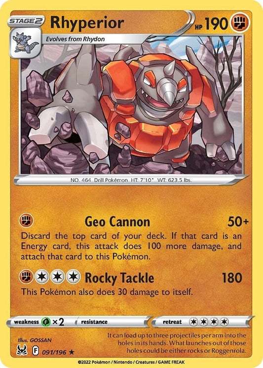 Image for Rhyperior (091/196) - Pokemon