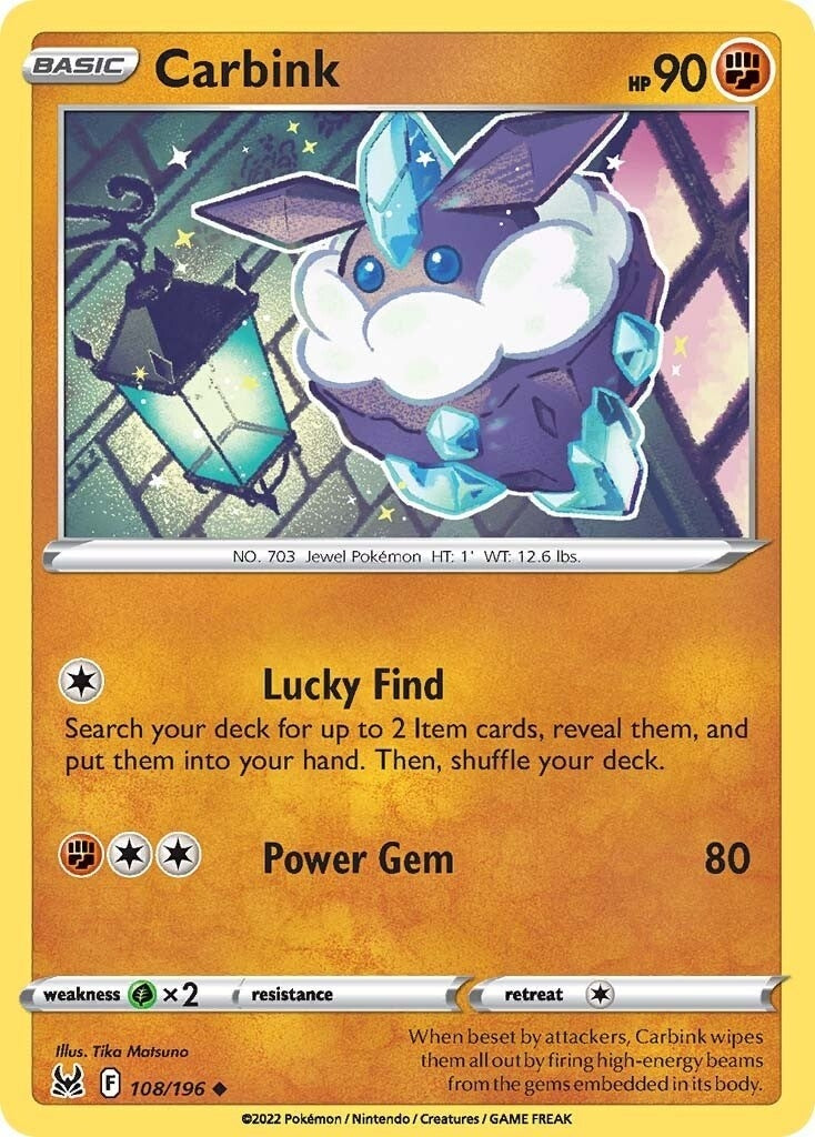 Image for Carbink (108/196) - Pokemon
