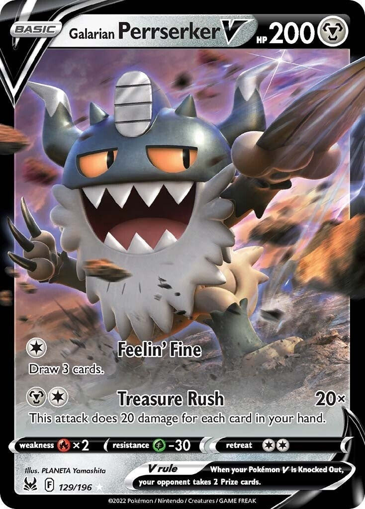 Image for Galarian Perrserker V (129/196) - Pokemon
