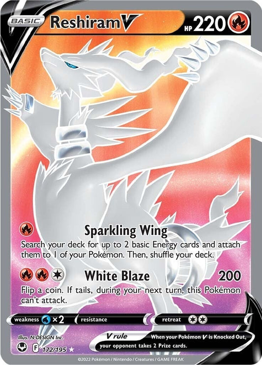 Image for Reshiram V (Full Art) (172/195) - Pokemon