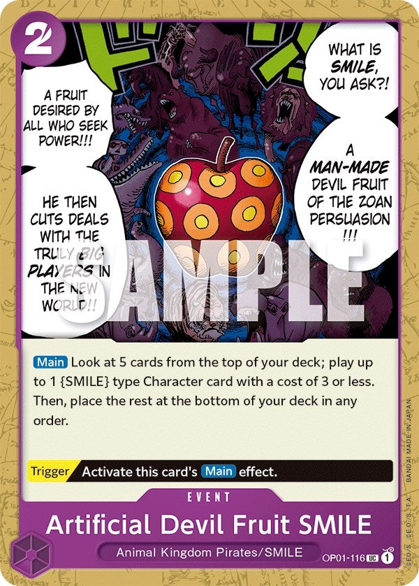 Image for Artificial Devil Fruit SMILE (OP01-116) - One Piece Card Game