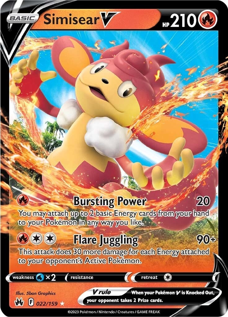 Image for Simisear V (022/159) - Pokemon