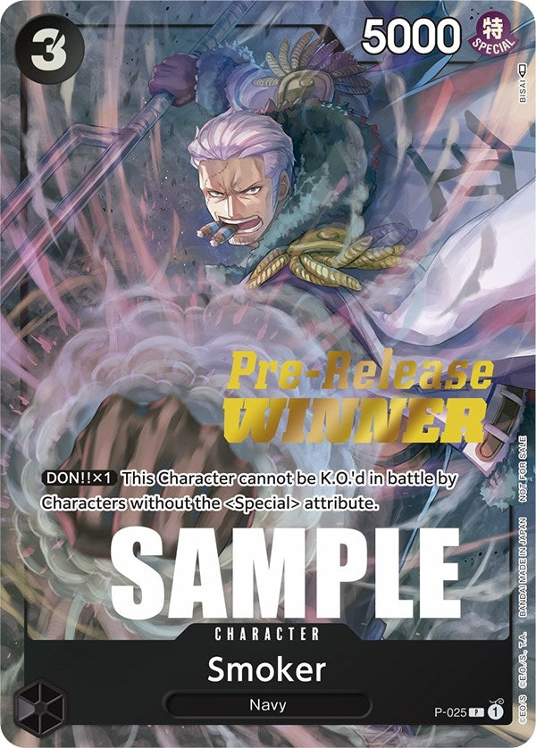 Image for Smoker (Pre-Release) [Winner] (P-025) - One Piece Card Game