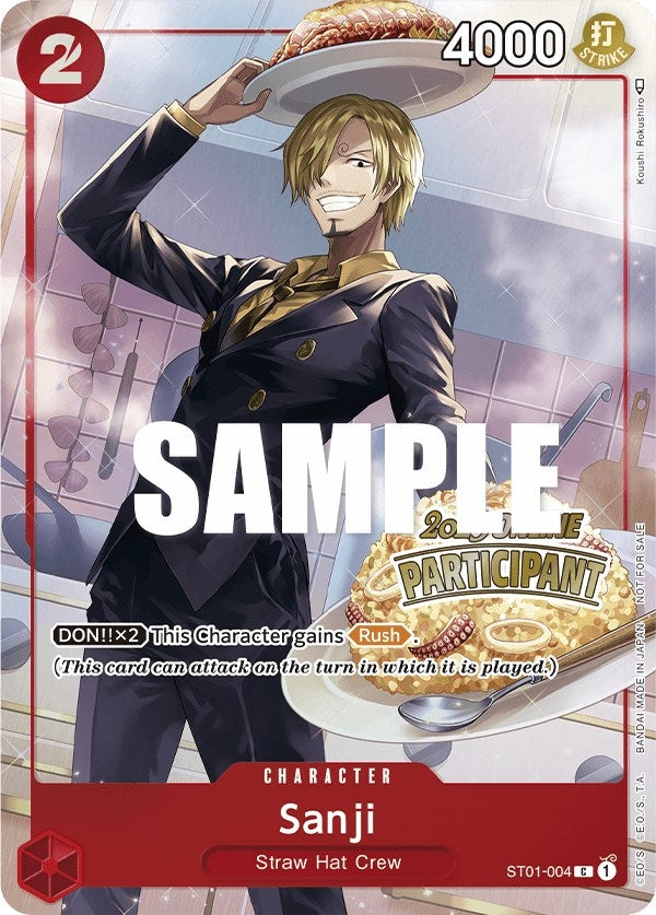 Image for Sanji (Online Regional 2023) [Participant] (ST01-004) - One Piece Card Game