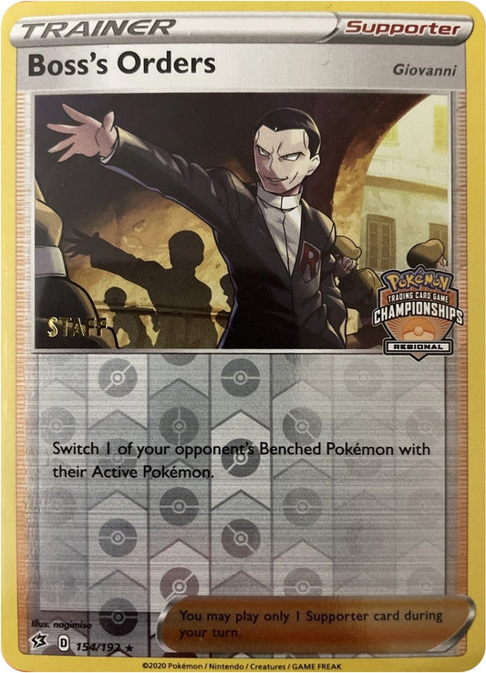 Image for Boss's Orders - 154/192 (Regional Championships) [Staff] (154/192) - Pokemon