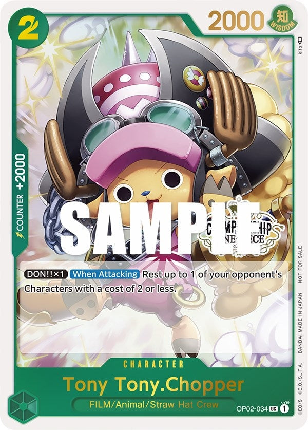 Image for Tony Tony.Chopper (Store Championship Participation Pack) (OP02-034) - One Piece Card Game