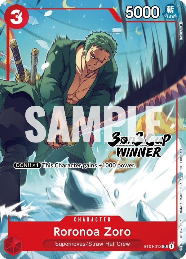 Image for Roronoa Zoro (3-on-3 Cup) [Winner] (ST01-013) - One Piece Card Game