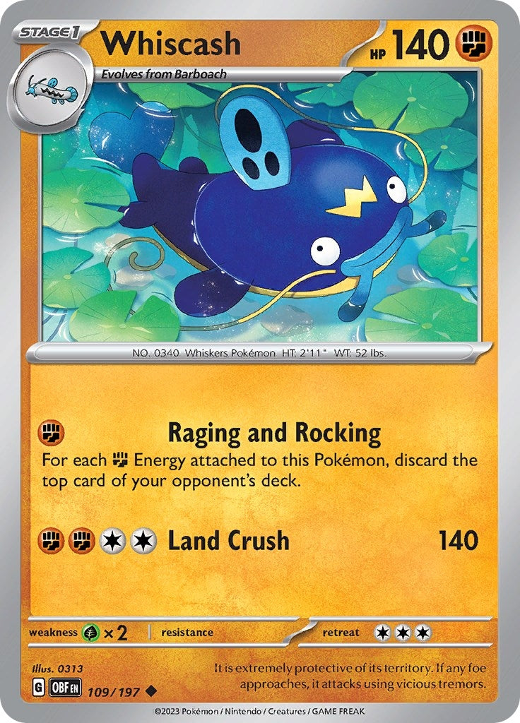 Image for Whiscash (109/197) - Pokemon