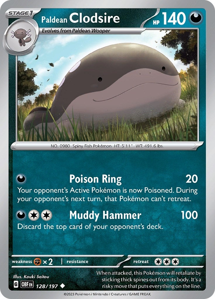 Image for Paldean Clodsire (128/197) - Pokemon