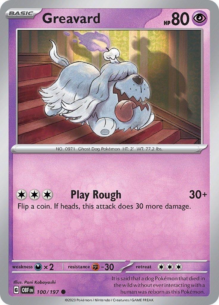 Image for Greavard (100/197) - Pokemon