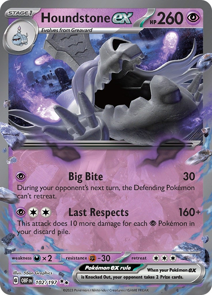 Image for Houndstone ex (102/197) - Pokemon