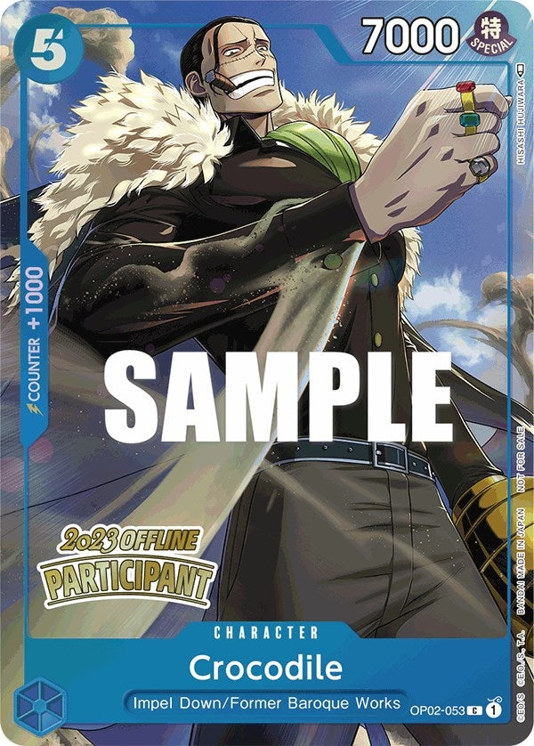 Image for Crocodile (Offline Regional 2023) [Participant] (OP02-053) - One Piece Card Game