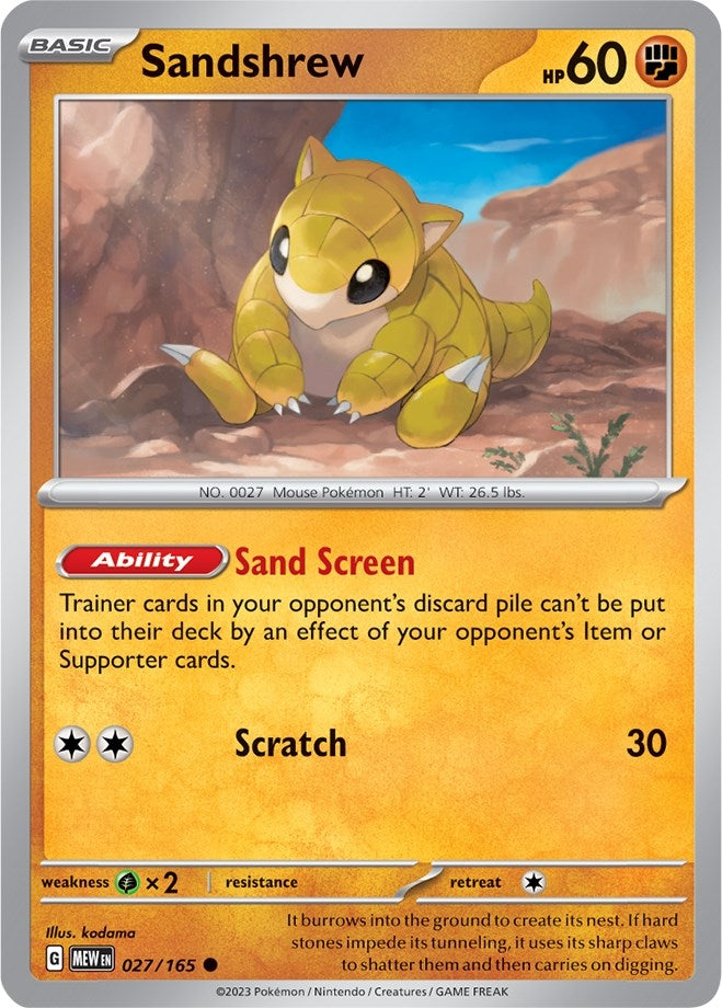 Image for Sandshrew (027/165) - Pokemon