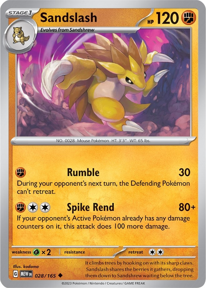Image for Sandslash (028/165) - Pokemon