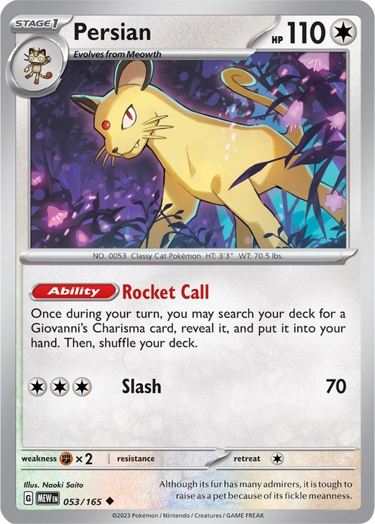 Image for Persian (053/165) - Pokemon