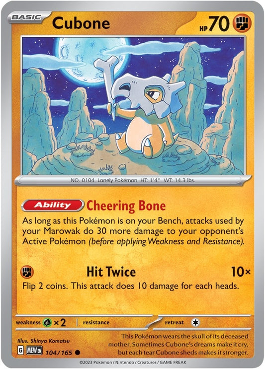 Image for Cubone (104/165) - Pokemon