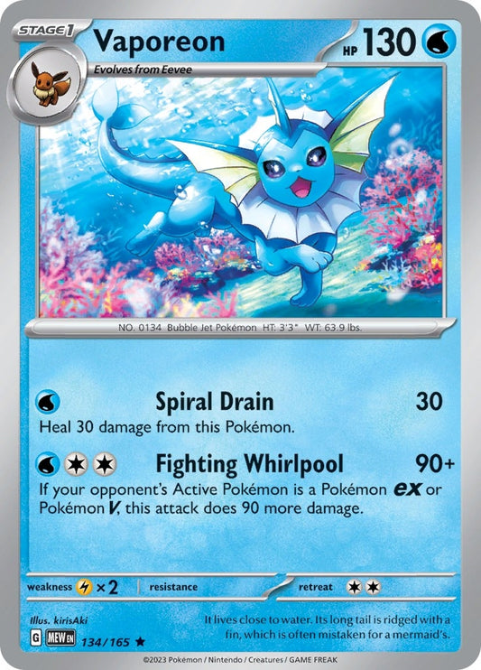 Image for Vaporeon (134/165) - Pokemon