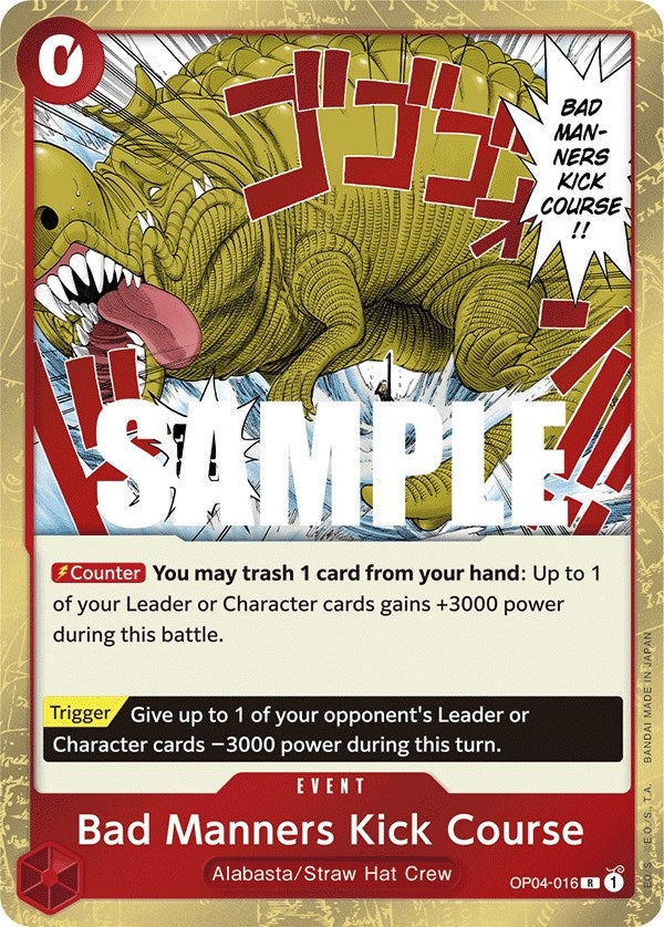 Image for Bad Manners Kick Course (OP04-016) - One Piece Card Game