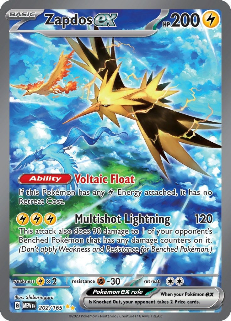 Image for Zapdos ex (202/165) - Pokemon