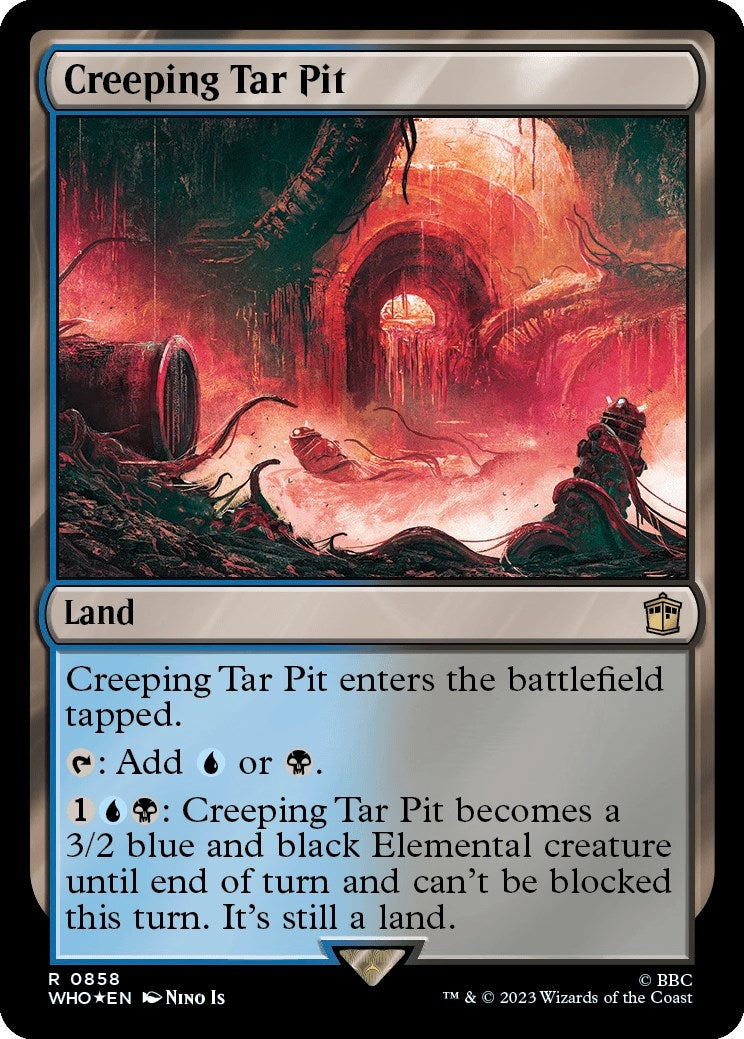 Image for Creeping Tar Pit (Surge Foil) (858) - Magic: The Gathering