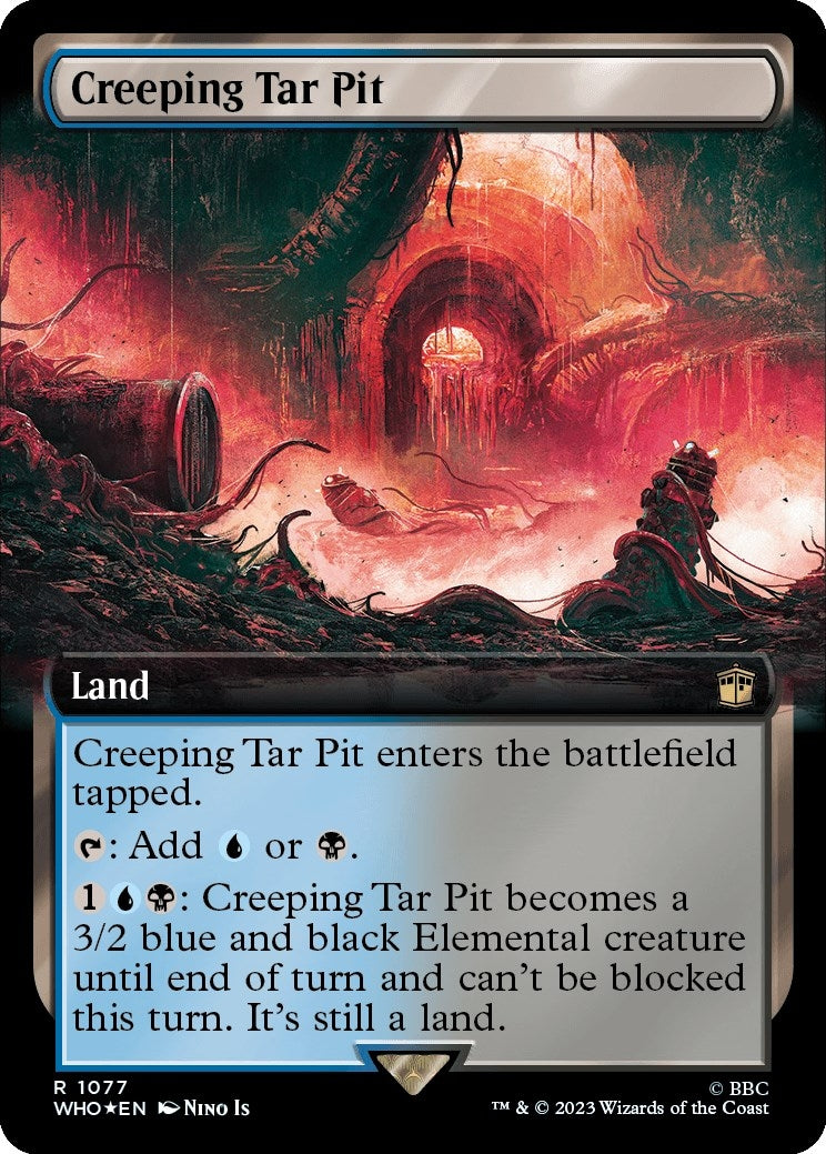 Image for Creeping Tar Pit (Extended Art) (Surge Foil) (1077) - Magic: The Gathering