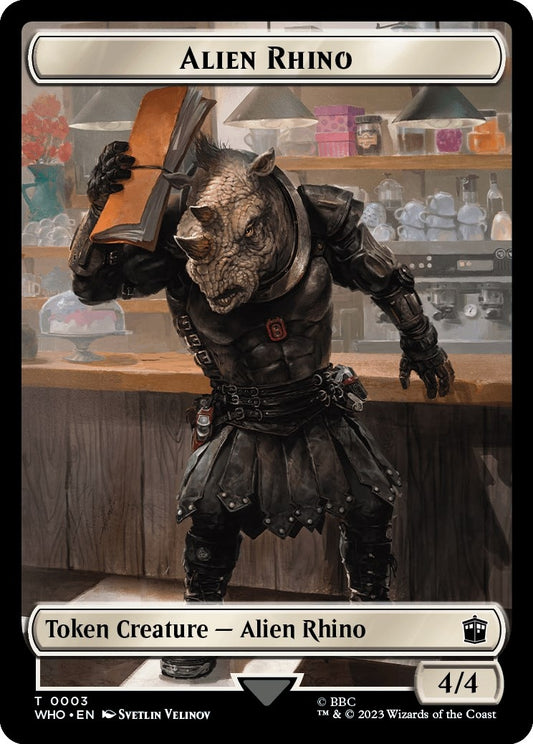 Alien Rhino // Alien Warrior Double-Sided Token (3 // 14)