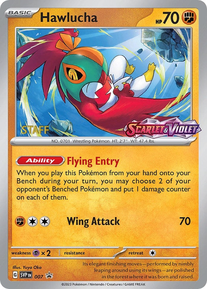 Image for Hawlucha - 007 (Prerelease) [Staff] (007) - Pokemon