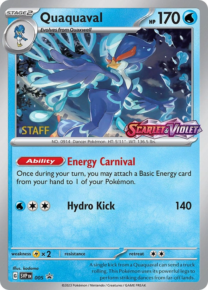 Image for Quaquaval - 005 (Prerelease) [Staff] (005) - Pokemon