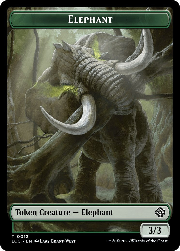 Image for Elephant // Dinosaur Double-Sided Token (12 // 10) - Magic: The Gathering