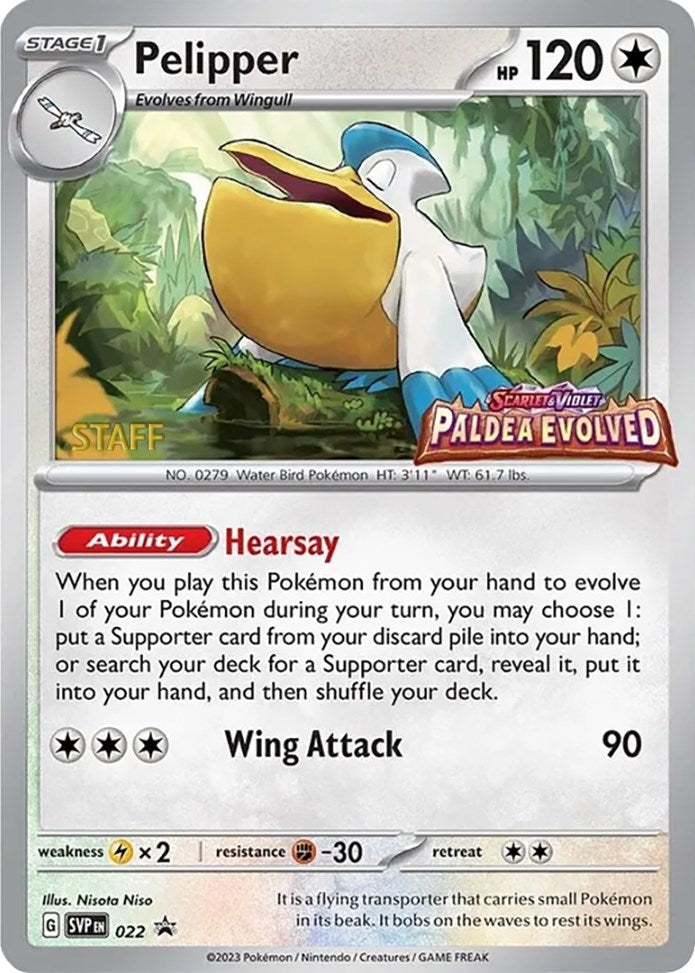 Image for Pelipper - 022 (Prerelease) [Staff] (022) - Pokemon