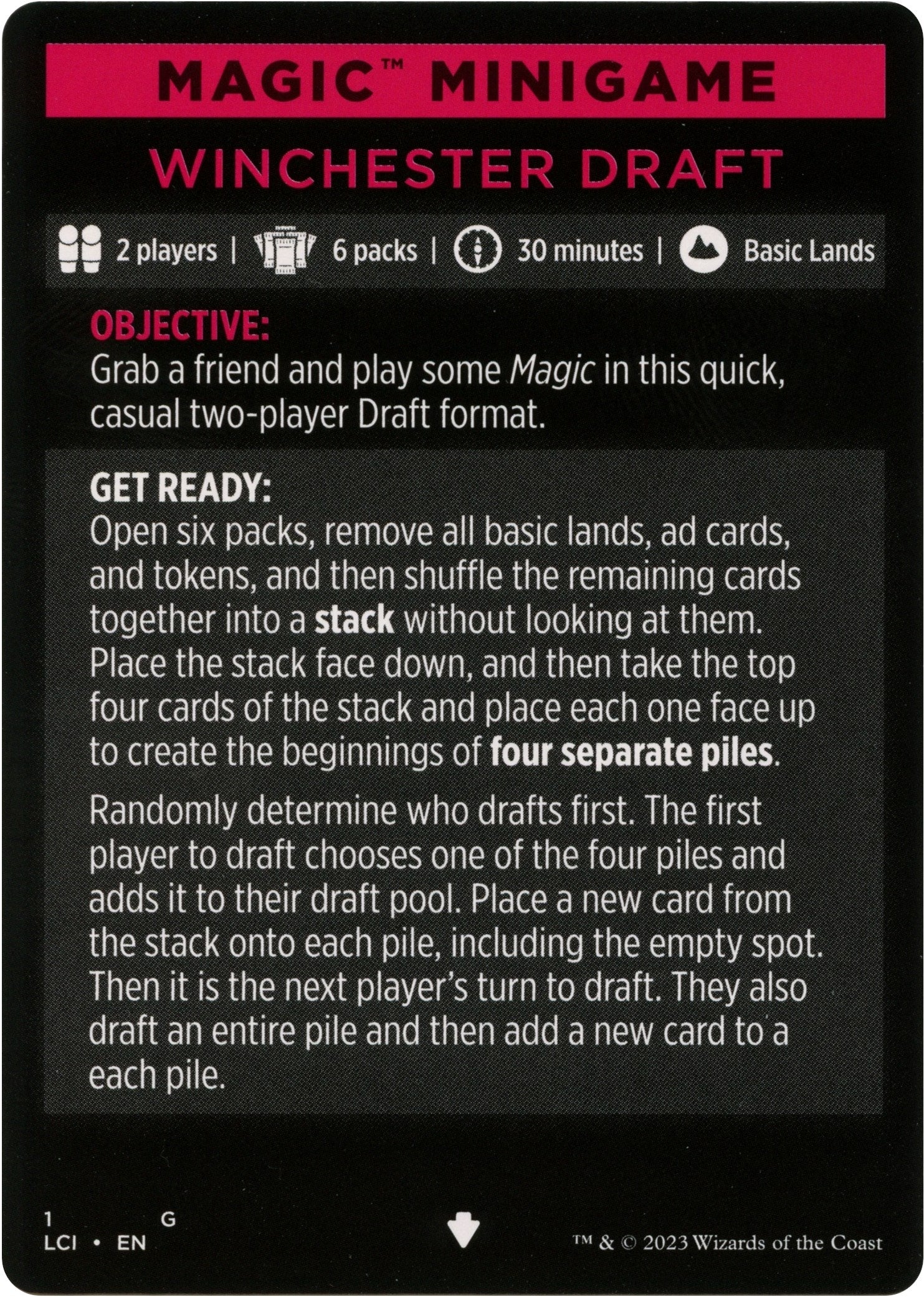 Image for Magic Minigame: Winchester Draft (1) - Magic: The Gathering