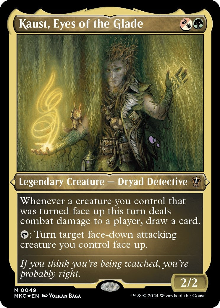 Image for Kaust, Eyes of the Glade (Display Commander) - Thick Stock (49) - Magic: The Gathering