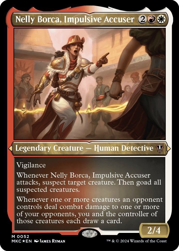 Image for Nelly Borca, Impulsive Accuser (Display Commander) - Thick Stock (52) - Magic: The Gathering