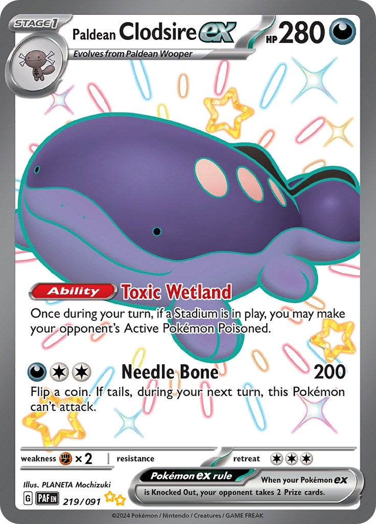 Image for Paldean Clodsire ex (219/091) - Pokemon