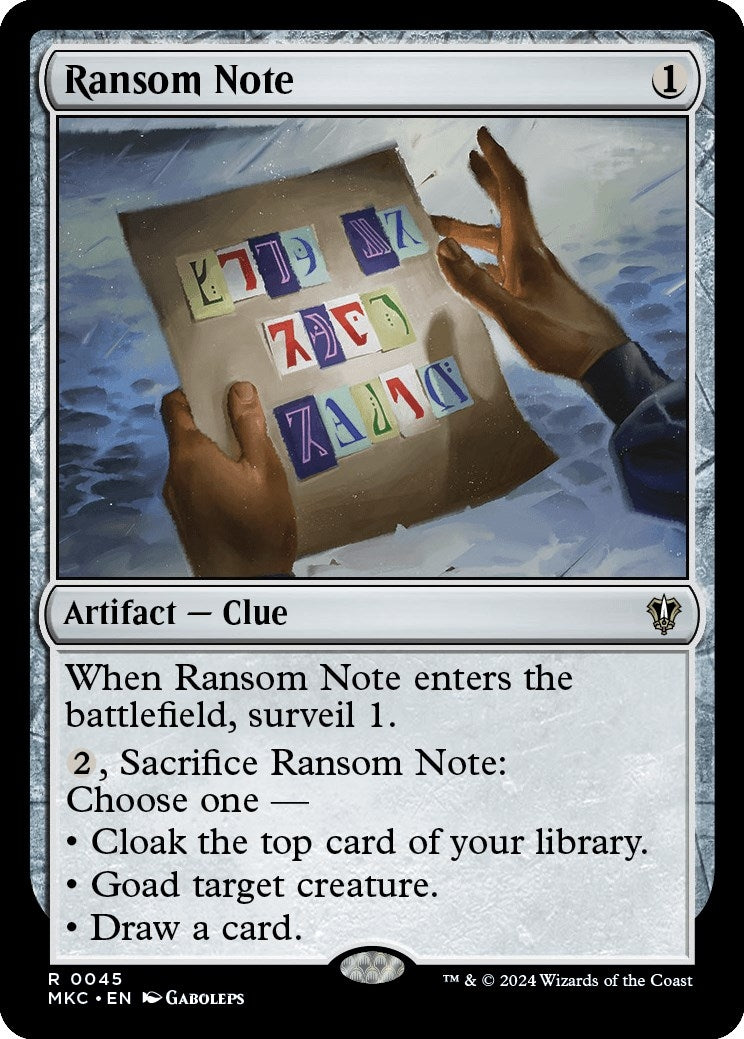 Image for Ransom Note (0045) (45) - Magic: The Gathering