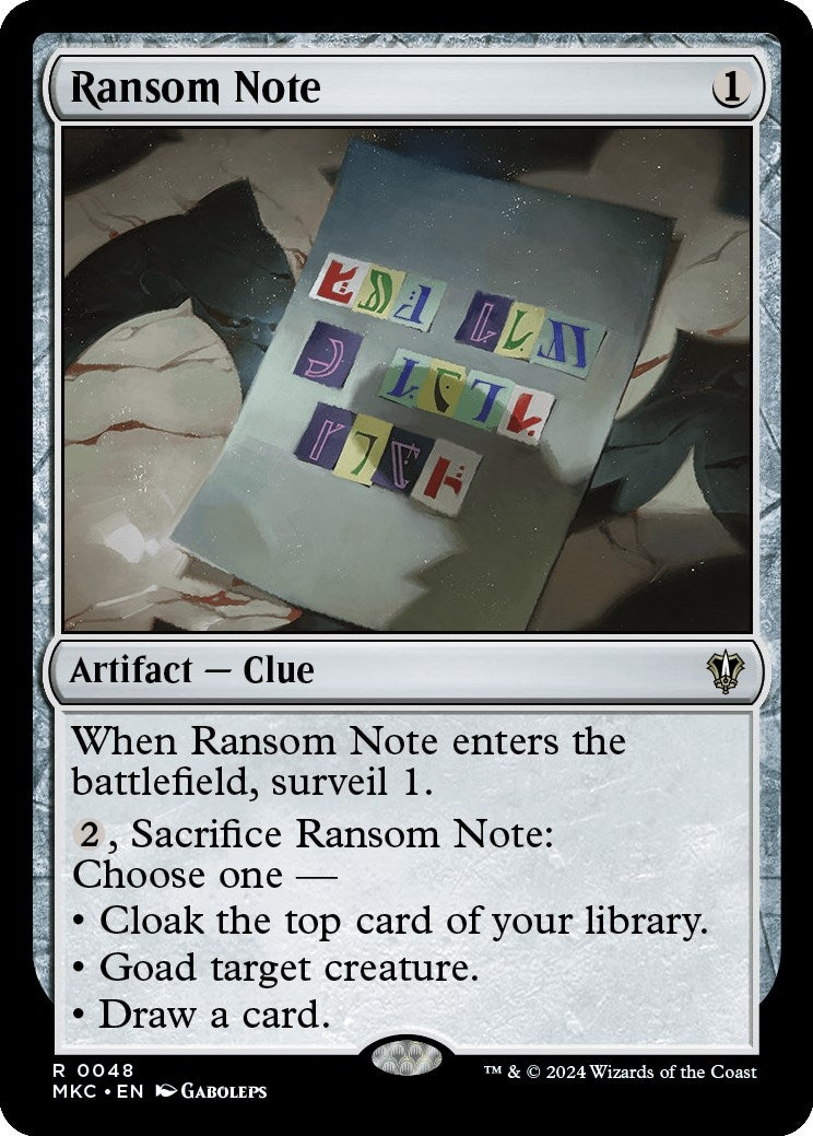 Image for Ransom Note (0048) (48) - Magic: The Gathering