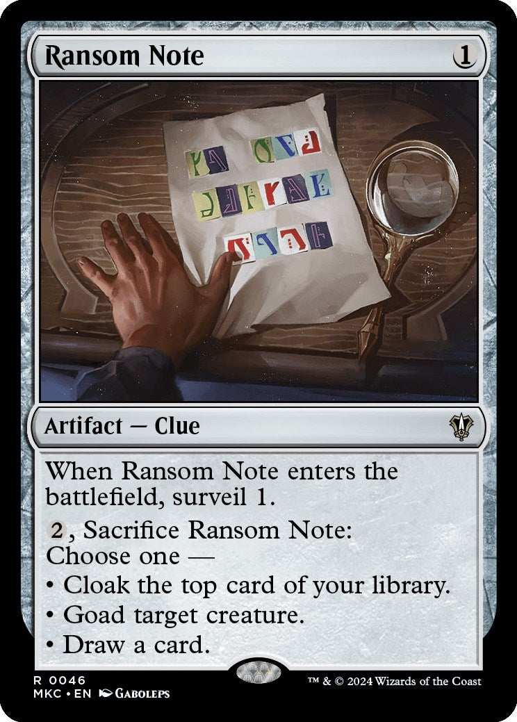 Image for Ransom Note (0046) (46) - Magic: The Gathering