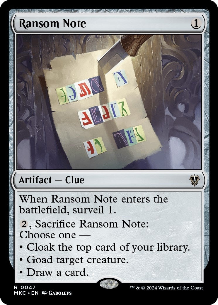 Image for Ransom Note (0047) (47) - Magic: The Gathering