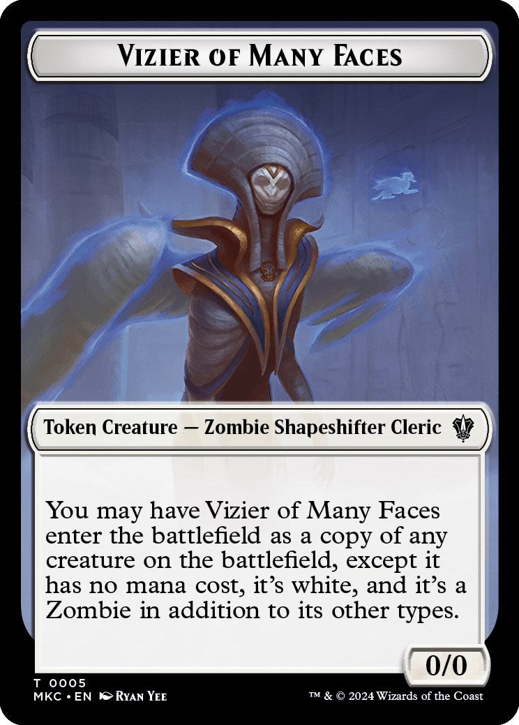 Image for Vizier of Many Faces // Zombie Double-Sided Token (5 // 11) - Magic: The Gathering