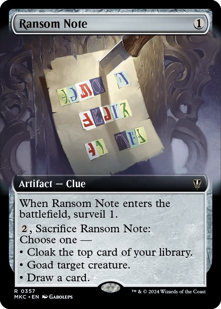 Image for Ransom Note (0357) (Extended Art) (357) - Magic: The Gathering