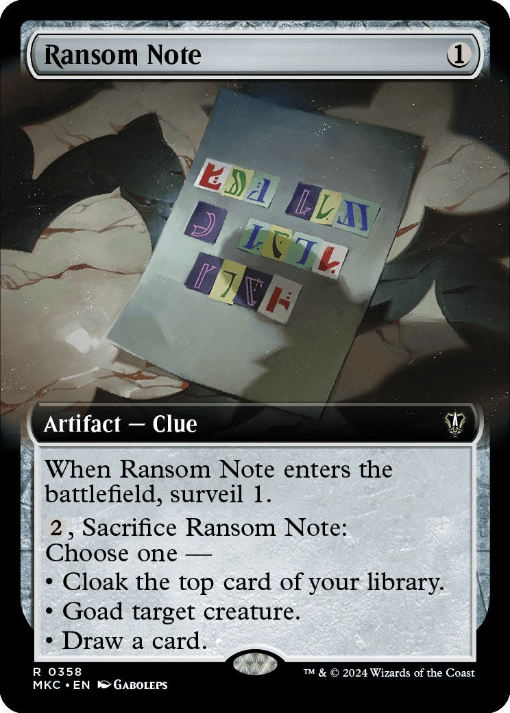 Image for Ransom Note (0358) (Extended Art) (358) - Magic: The Gathering