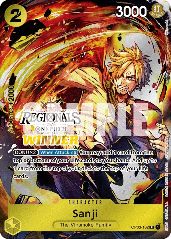 Image for Sanji (Offline Regional 2024) [Winner] (OP03-102) - One Piece Card Game