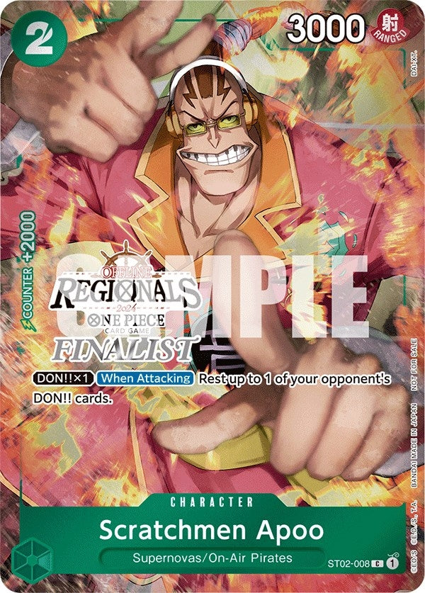 Image for Scratchmen Apoo (Offline Regional 2024) [Finalist] (ST02-008) - One Piece Card Game