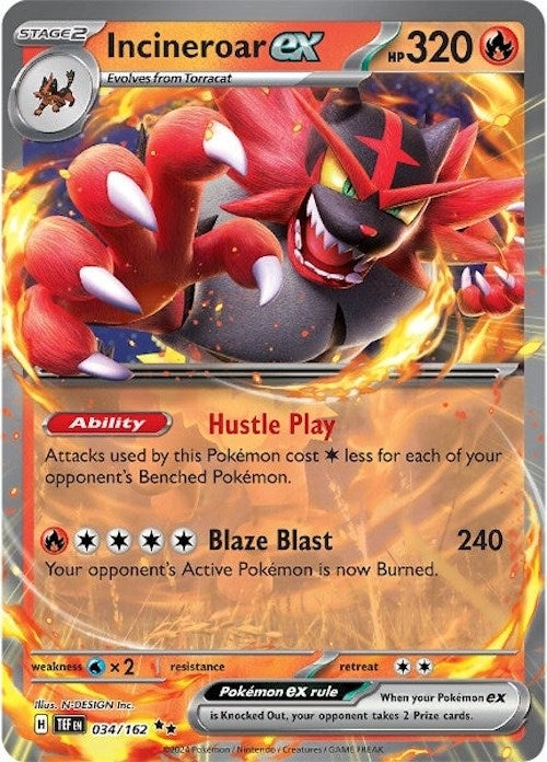 Image for Incineroar ex (034/162) - Pokemon