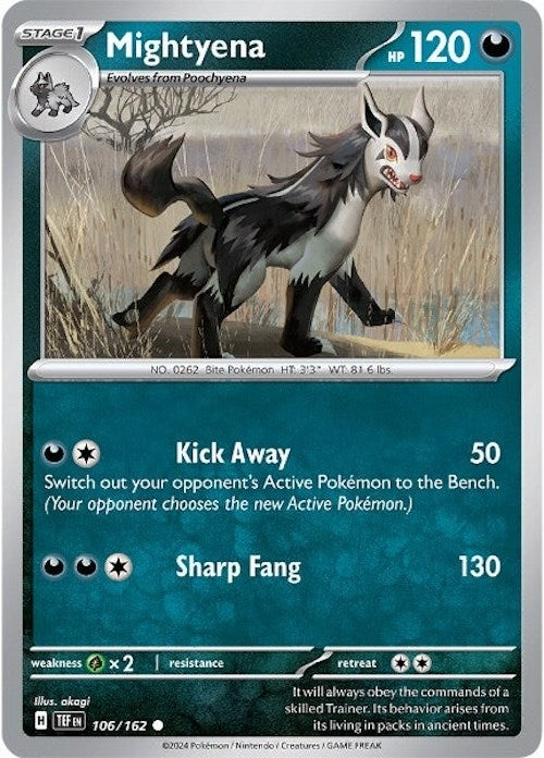 Image for Mightyena (106/162) - Pokemon